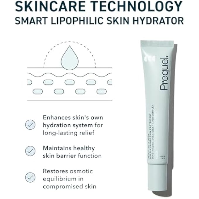 Prequel SKIN UTILITY BALM. ADVANCED OCCLUSIVE FACE CREAM FOR DRY SKIN, MOISTURIZER FOR SENSITIVE SKIN. THICK NON-COMEDOGENIC BARRIER PROTECTION WITH DIMETHICONE AND SHEA BUTTER. 1.7OZ TUBE - Image 4
